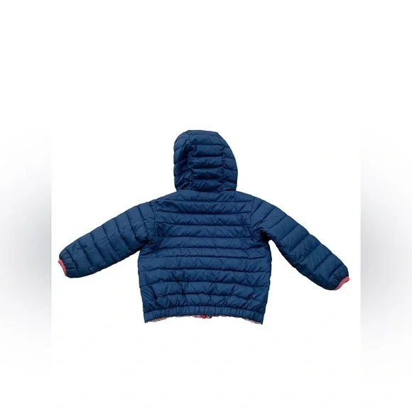 Patagonia Size 2T Reversible Down Sweater Hoodie in Blue and Pink Flowers - Picture 5 of 16